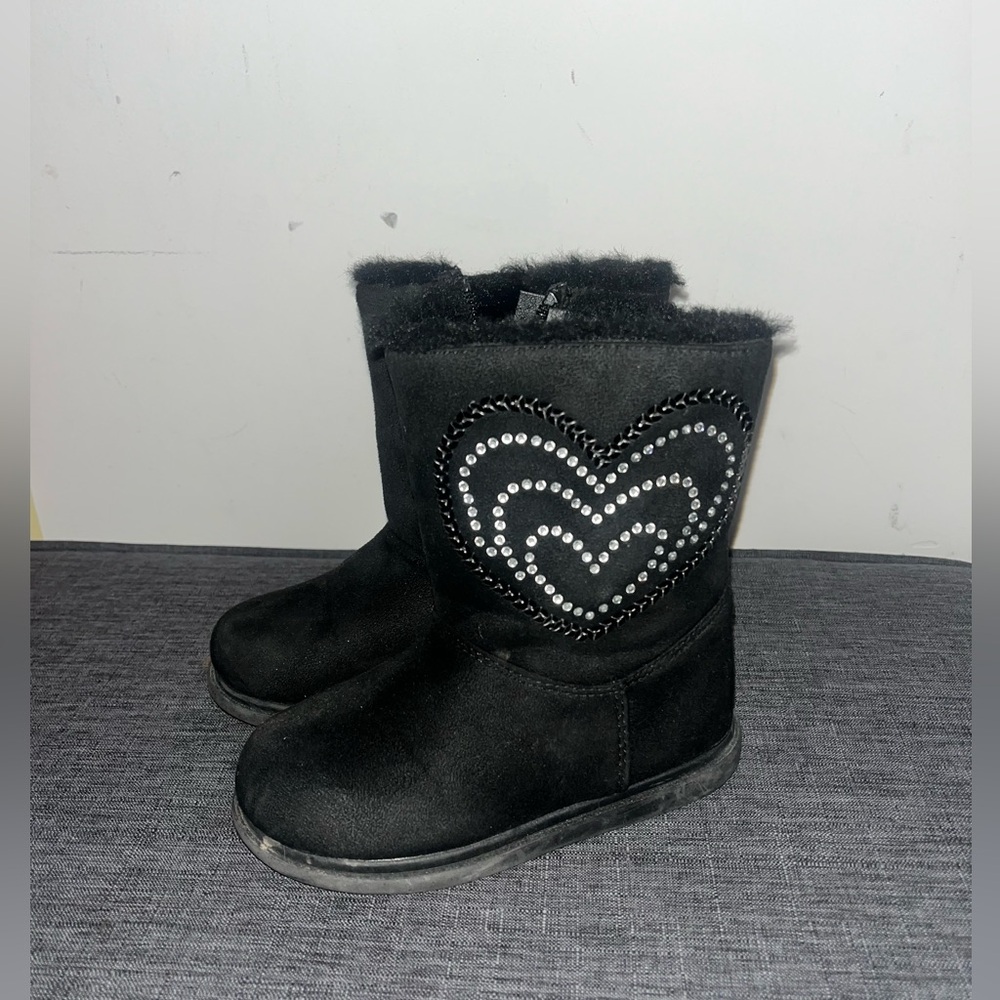 Black Fuzzy Boots - Toddler girl size 8